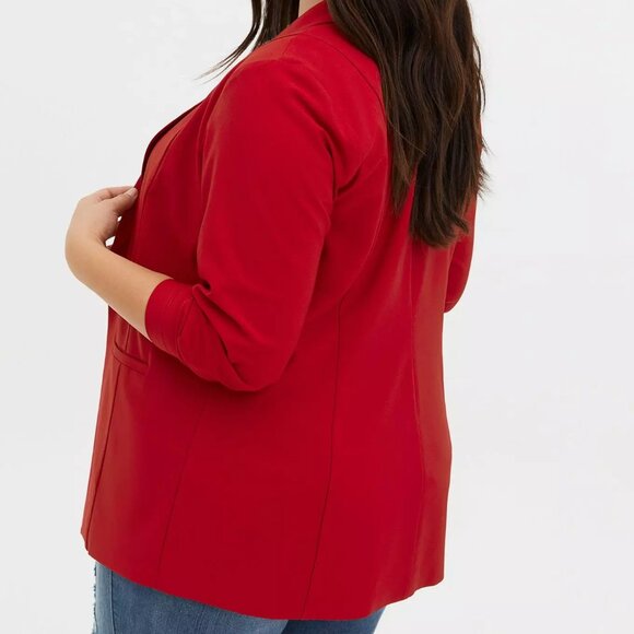 Torrid Parker Studio Crepe Blazer Jester Red 1 (1X, 14-16) - Picture 5 of 11